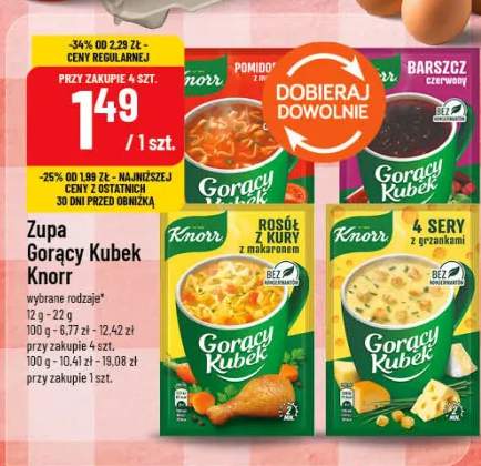 Zupa Gorący Kubek Knorr 4 sery z grzankami
