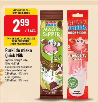 Rurki do mleka Quick Milk Magic Sipper strawberry flavour