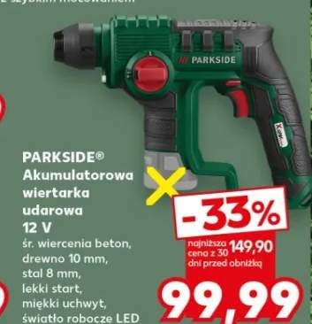 Akumulatorowa wiertarka udarowa 12V Parkside