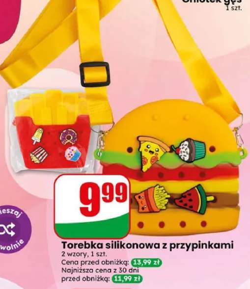 Torebka silikonowa z przypinkami burger