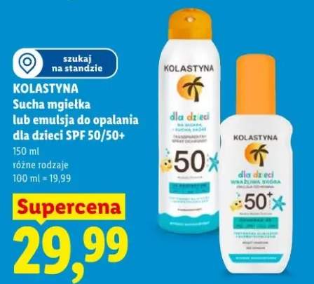 Emulsja do opalania dla dzieci SPF 50+ Kolastyna