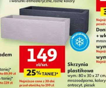 Skrzynia plastikowa mrozoodporna antracyt 80x30x27cm