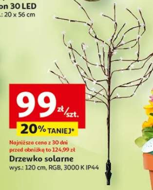 Drzewko solarne 30 LED RGB 3000K IP44 120cm