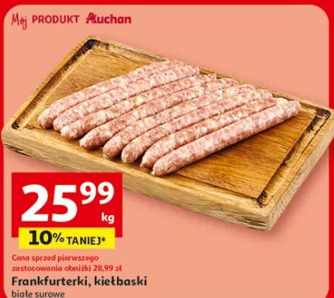 Frankfurterki kiełbaski białe surowe Mój Produkt Auchan