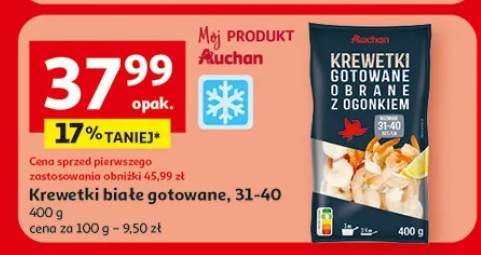Krewetki białe gotowane 31-40 Auchan