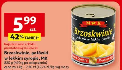 Brzoskwinie połówki w lekkim syropie MK