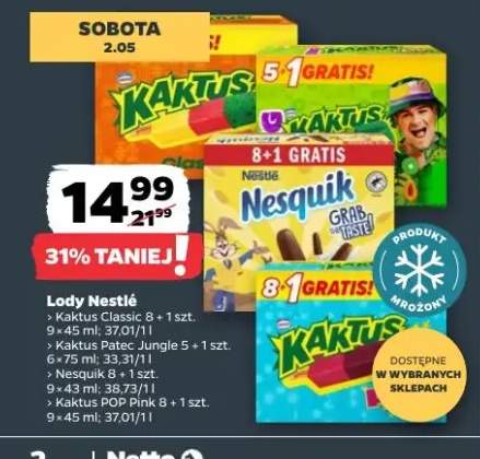 Lody Nestlé Kaktus Patec Jungle 5+1szt.