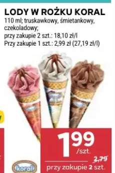 Lody w rożku czekoladowe Koral