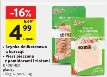 Pierś pieczona z pomidorami i ziołami Drobimex plastry