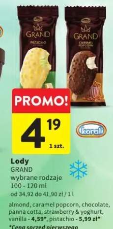 Lody Grand almond Koral