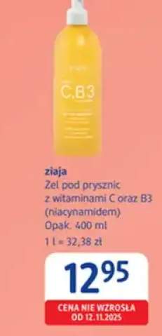 Żel pod prysznic z witaminami C oraz B3 (niacynamidem) Ziaja