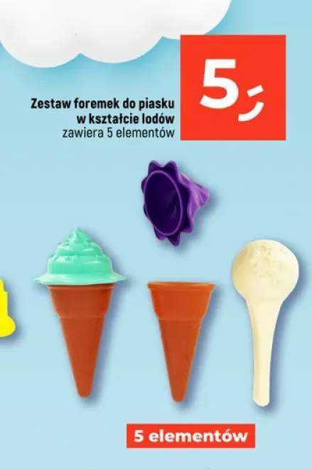 Zestaw foremek do piasku w kształcie lodów