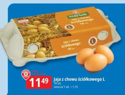 Jaja z chowu ściółkowego L Polska Kurka