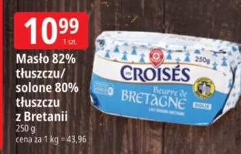 Masło 82% tłuszczu Les Croisés Beurre de Bretagne z Bretanii