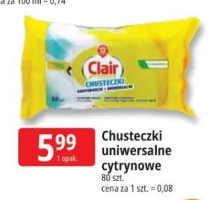 Chusteczki uniwersalne cytrynowe Clair