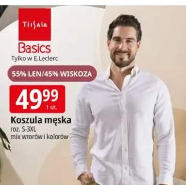 Koszula męska Tissaia Basics 55% len/45% wiskoza roz. S-3XL mix wzorów i kolorów