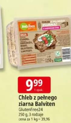 Chleb z pełnego ziarna z nasionami chia Balviten GlutenFree24 bez cukru bez drożdży bez mąki bez glutenu bez laktozy