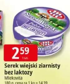 Serek wiejski ziarnisty bez laktozy Mlekovita