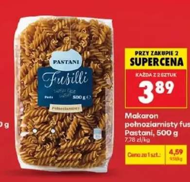 Makaron pełnoziarnisty fusilli Pastani
