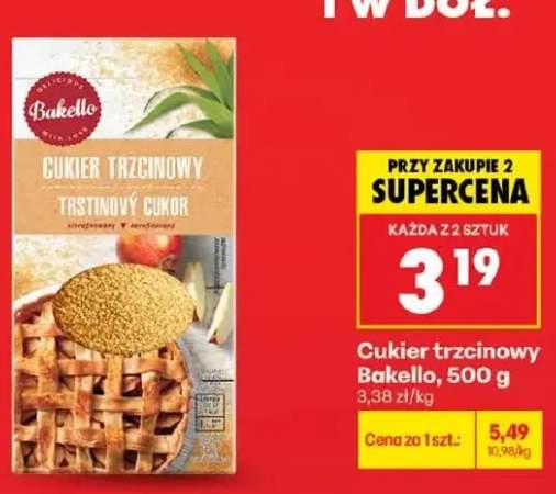 Cukier trzcinowy nierafinowany Bakello