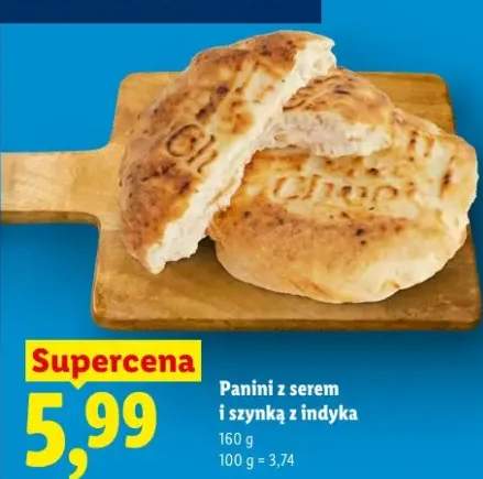 Panini z serem i szynką z indyka