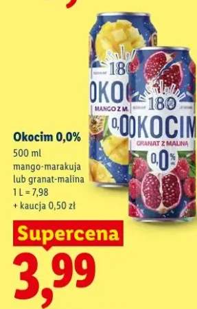 Piwo bezalkoholowe Okocim 0,0% granat-malina