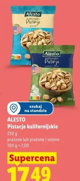 Pistacje kalifornijskie prażone i solone Alesto