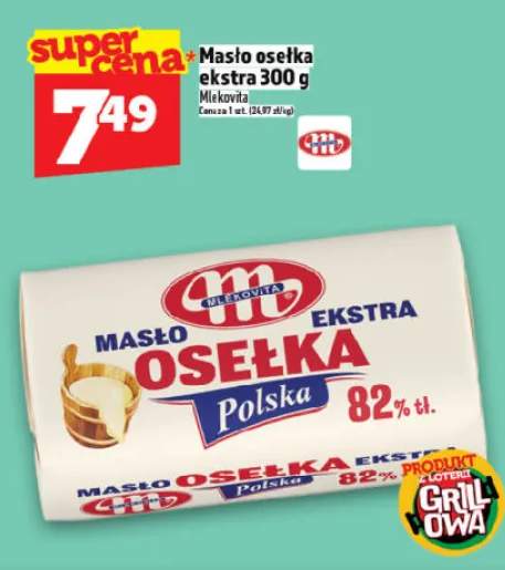 Masło osełka ekstra Polska 82% Mlekovita