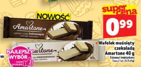 Wafelek muśnięty czekoladą Amartone śmietankowy