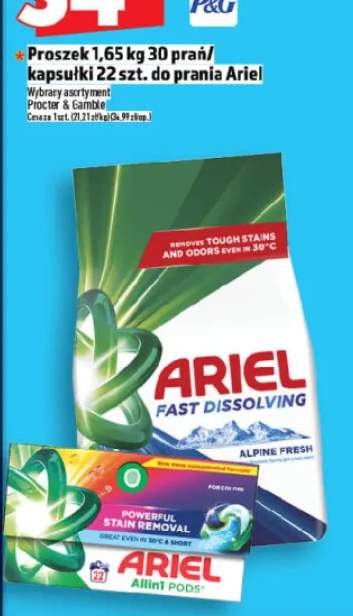 Proszek do prania Ariel Fast Dissolving Alpine Fresh 1,65kg 30 prań