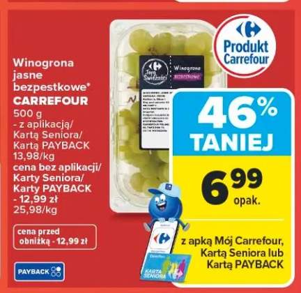 Winogrona jasne bezpestkowe Carrefour