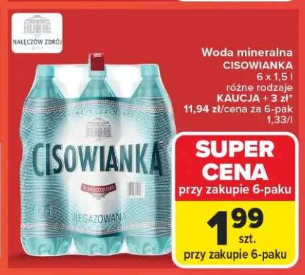 Woda mineralna Cisowianka niegazowana