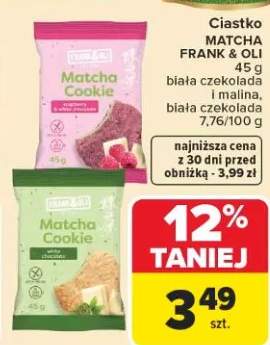 Ciastko matcha biała czekolada Frank & Oli