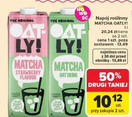Napój roślinny matcha oat drink Oatly!