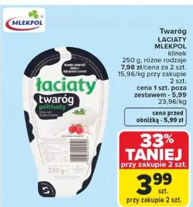 Twaróg Łaciaty Mlekpol klinek