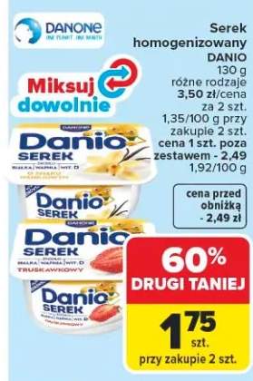 Serek homogenizowany Danio Danone