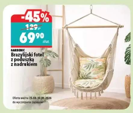 Fotel brazylijskie z poduszką z nadrukiem Gardenic