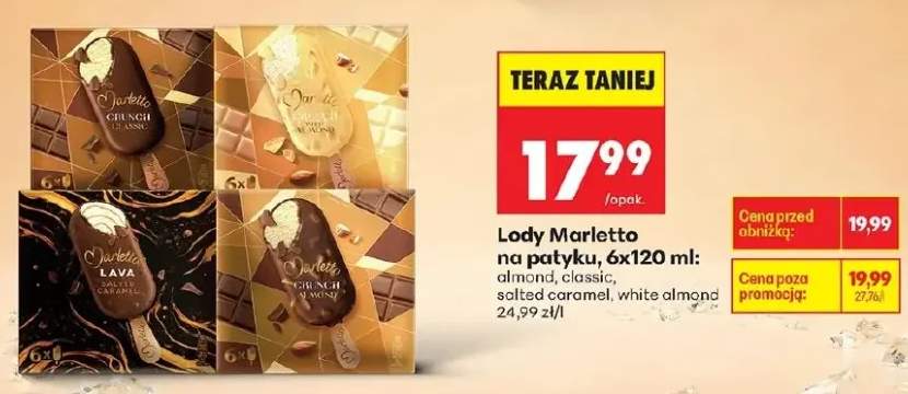 Lody Marletto na patyku almond 6-pak