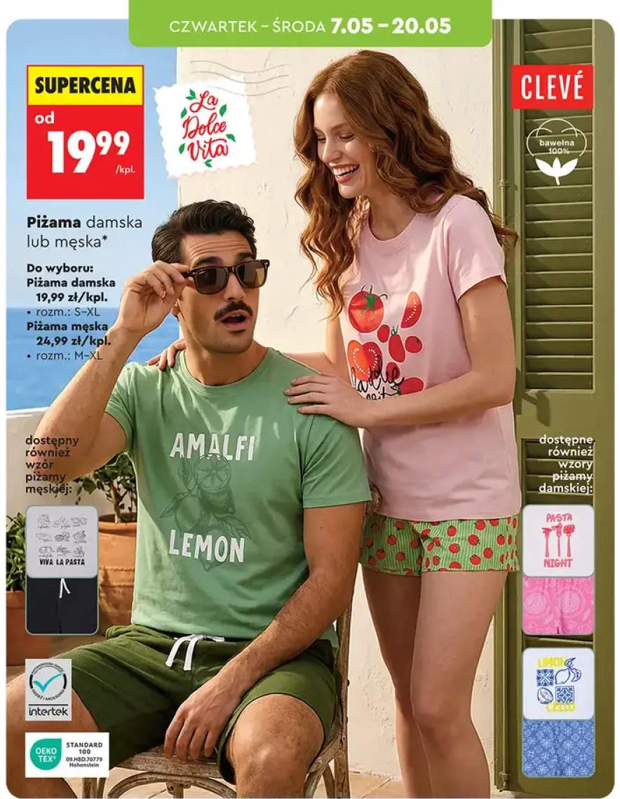 Piżama damska CLEVÉ bawełna 100%