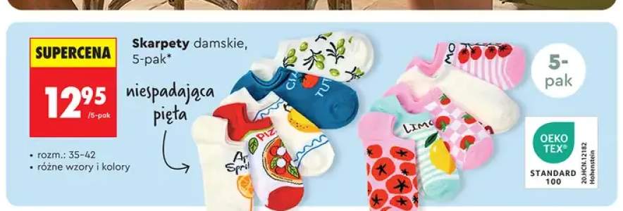 Skarpety damskie niespadająca pięta 5-pak