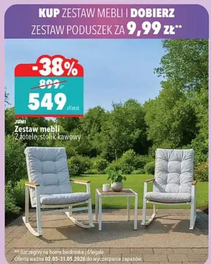 Zestaw mebli JUMI 2 fotele stolik kawowy
