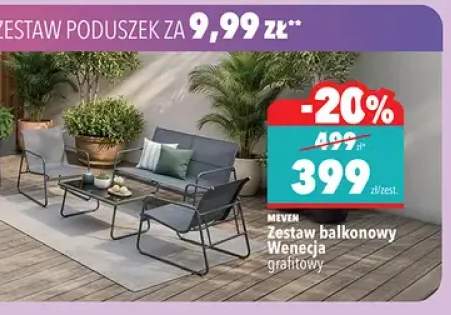 Zestaw balkonowy Wenecja MEVEN grafitowy