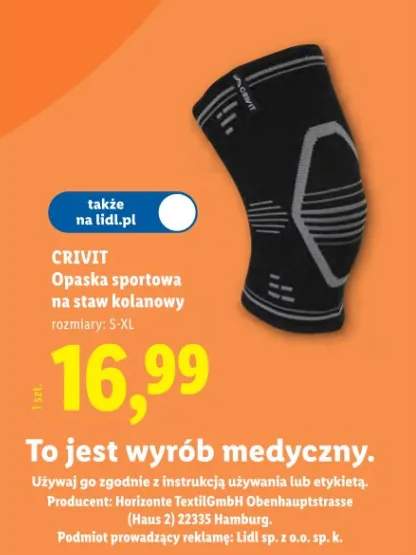 Opaska sportowa na staw kolanowy Crivit