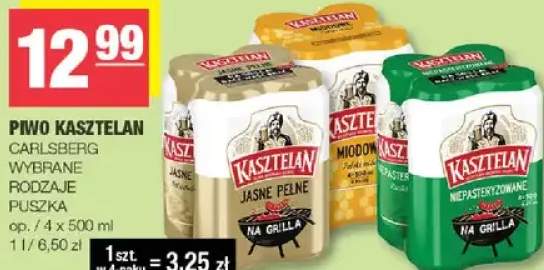 Piwo Kasztelan Carlsberg puszka 4-pak