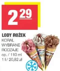 Lody rożek Koral