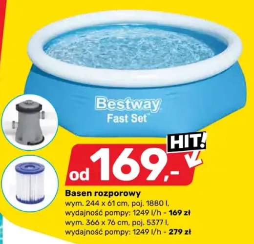 Basen rozporowy Bestway Fast Set 366x76cm poj. 5377l