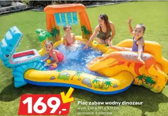 Plac zabaw wodny dinozaur 249x191x109cm akcesoria: 6 piłeczek