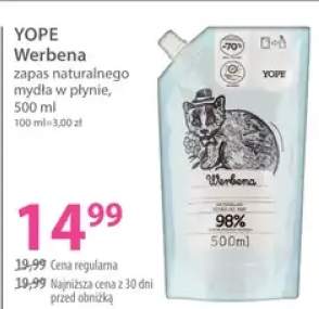 Zapas naturalnego mydła w płynie Yope Werbena