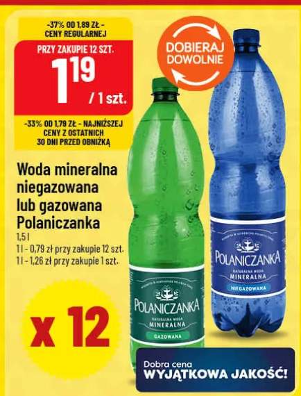 Woda mineralna gazowana Polaniczanka