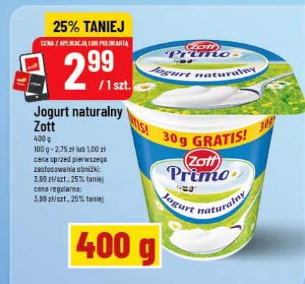 Jogurt naturalny Zott Primo